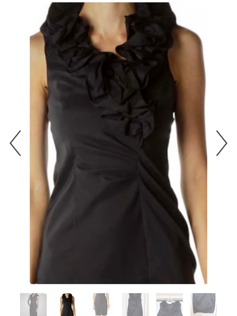Xscape Black Sleeveless Ruffle Neck Sheath Dress